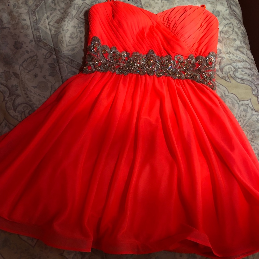 Bright Orange a line dress (never worn)